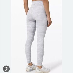 Lululemon Athletica White and Gray Camouflage Leggings